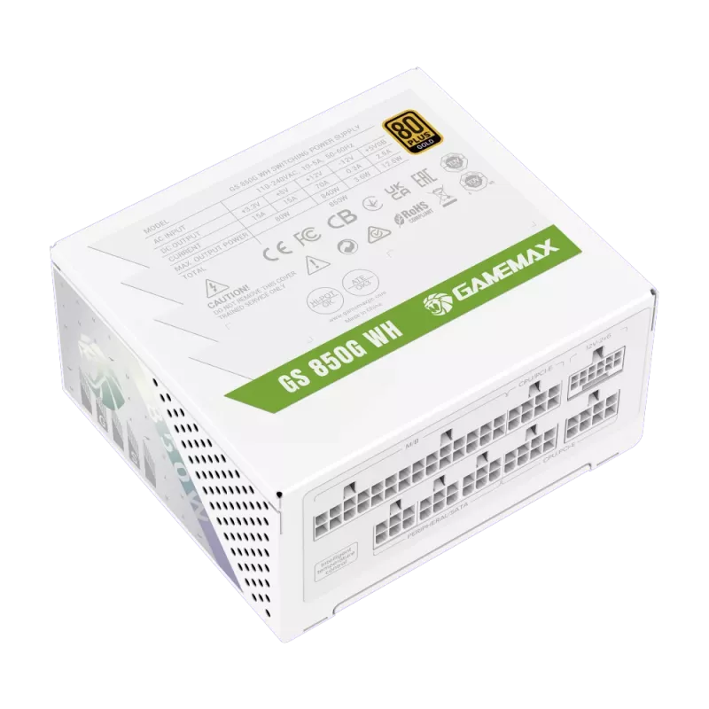 Gamemax toiteplokk, 80 PLUS, Gold | GS 850G WH | 850 W