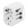 Reisiadapter GEMBIRD TPA-EU2A1C15-01-W — 15W, Type E pistik, 2× USB-A + 1× USB-C, 100–250V