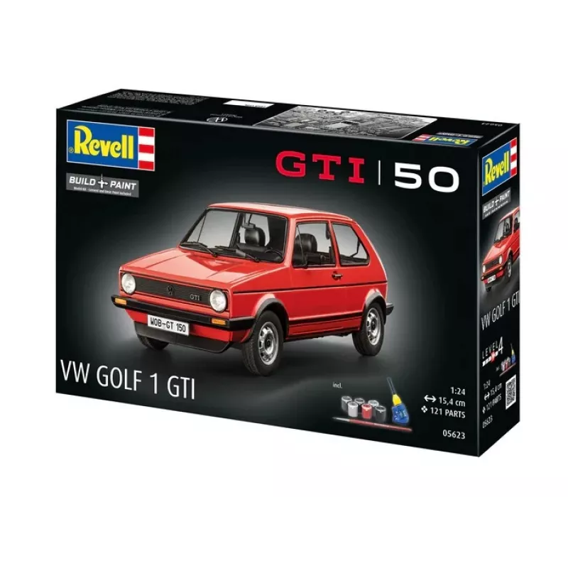 Plastist mudelauto REVELL VW Golf1 GTI 50 aastat 1:24 skaala