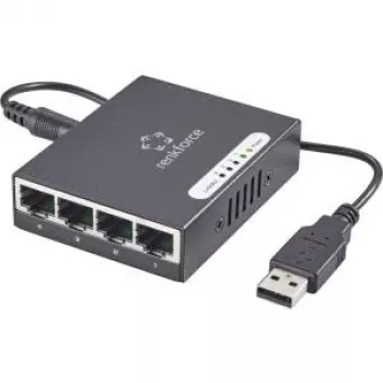 Võrgukommutaator Renkforce 1423415 — 4-pordiline 1 Gbit/s USB-toitega