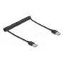 Spiraalkaabel DeLOCK EASY-USB 2.0 Type-A-pistik Type-A isasele 0,5 m kuni 0,8 m must