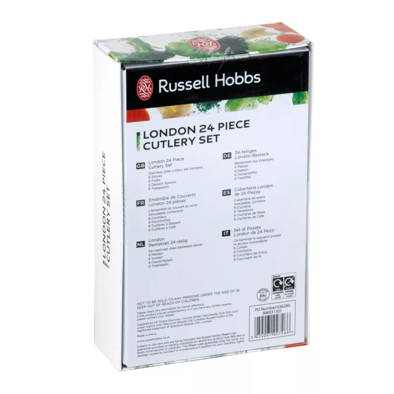 Söögiriistade komplekt Russell Hobbs BW031302EU7 — 24-osaline roostevabast terasest