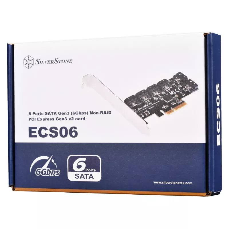 SILVERSTONE Serial ATA kontroller SST-ECS06 — PCIe kaart 6 SATA pordiga