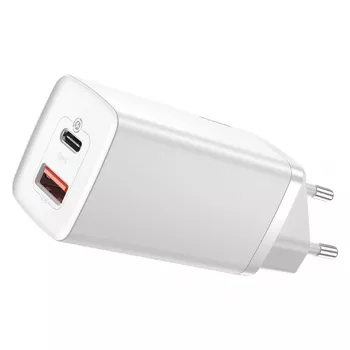 Laadija Baseus CCGAN2L-B02 siseruumides kasutatav vahelduvvoolu kiirlaadija 20V 1xUSB 1xUSB-C valge