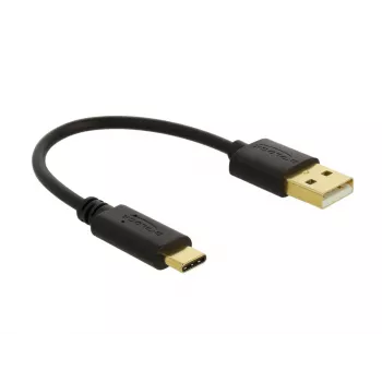 DeLOCK USB laadimiskaabel Type-A USB USB-C-le 15 cm Must
