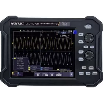 VOLTCRAFT DSO-5072H aku, digitaalne ostsilloskoop, käsiostsilloskoop (Scope-Meter) 70 MHz 2-kanaliline 1 GSa/s 40 Mpts 8-bitine digitaal-mäluostsilloskoop (DSO), käsimõõteriist (VC-11338050)