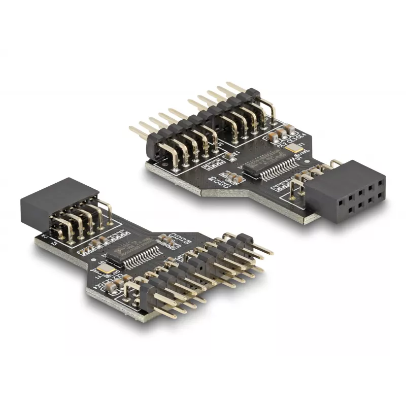 DeLOCK 60045 kaabel-üleminek 9 pin USB 2.0 2 x 9 pin päis Must