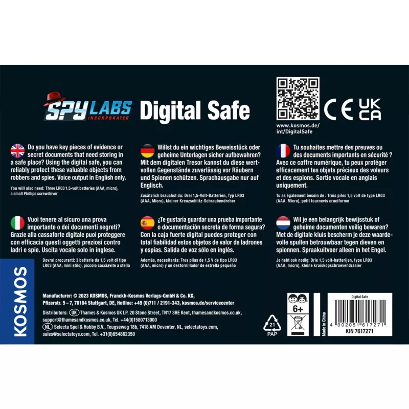 Spy Labs Incorporated Digital Safe, Detektiv-Sets mitmekeelne versioon