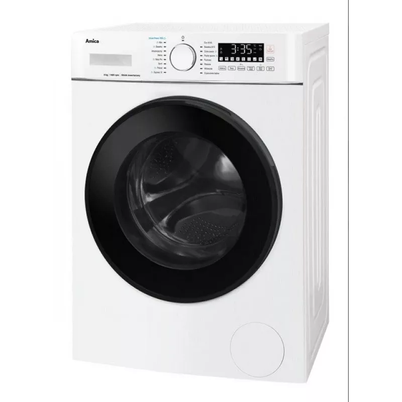 Pesumasin Amica mahutavus 8 kg, energiaklass A, 1400 p/min, 16 programmi, valge