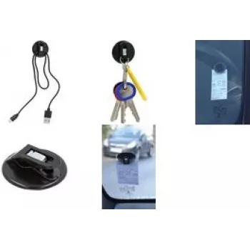 Hoidikukomplekt WEDO 64 301001 — universaalne parkimispileti ja USB-kaabli hoidik, must polüstüreen