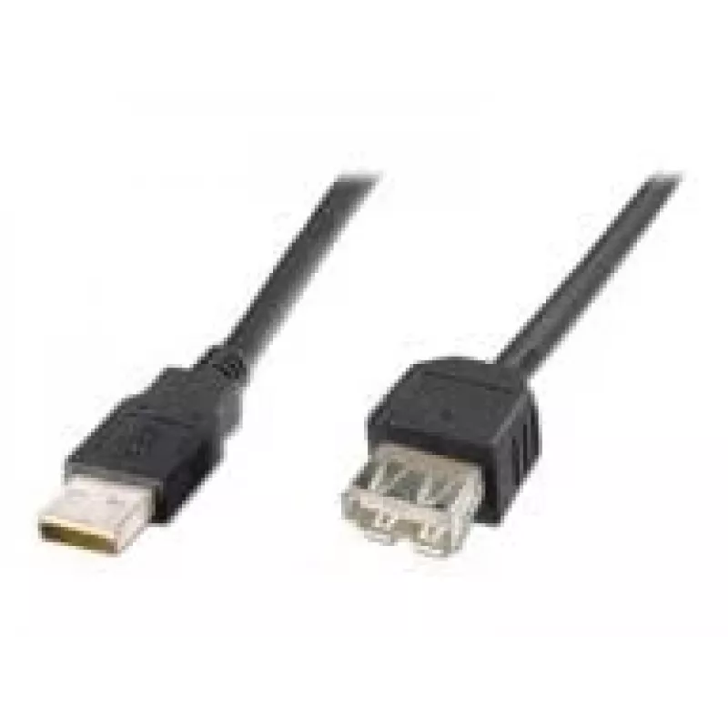 Digitus ASSMANN Basic - USB-pikenduskaabel - USB tüüp A, 4-kontaktiline (M) - USB tüüp A, 4-kontaktiline (W) - 3 m (USB/USB 2.0) - Valatud - Must (AK-300200-030-S)