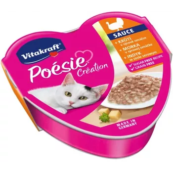 Märg kassitoit Vitakraft POESIE CREATION kalkun ja juust 85 g kotike, täiskasvanud kassidele, valk 8%, rasv 5%