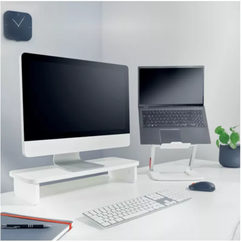 Monitorialus LEITZ Freestanding 64340001 — lauaalus kuni 61 cm (24 tolli) ekraanidele, 20 kg kandevõime, reguleeritava kõrgusega, valge