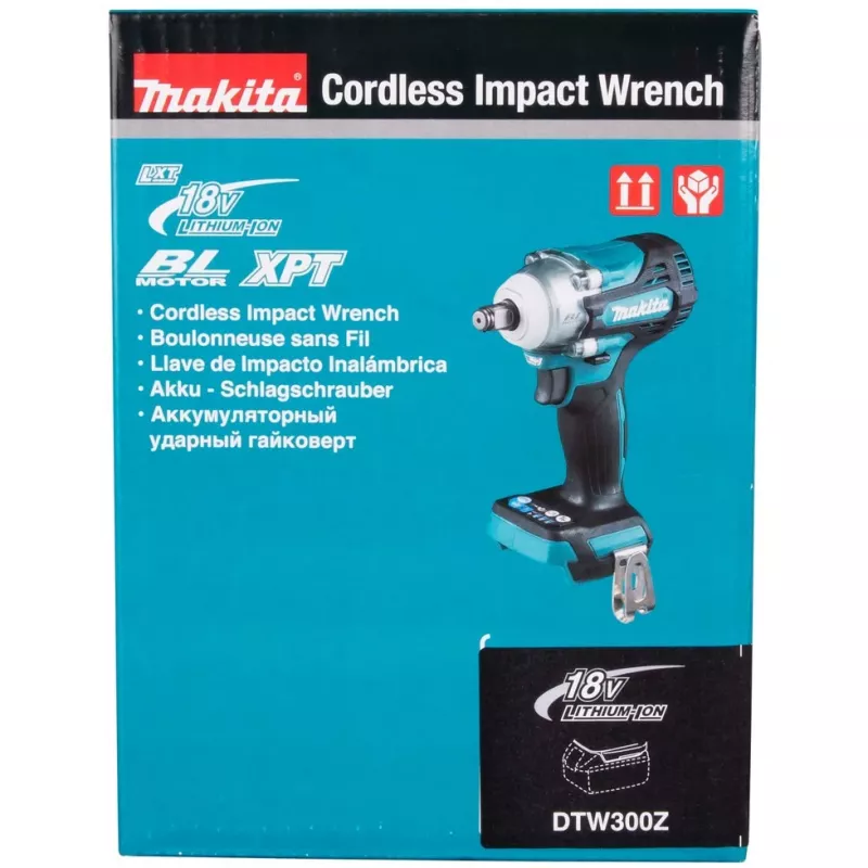 Makita DTW300Z akukruvikeeraja/löökkeeraja 3200 p/min Must, Sinine