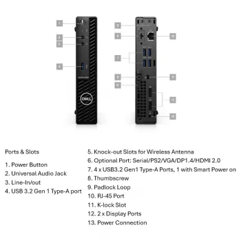 Lauaarvuti Dell OptiPlex 3090 (i5-10500T, 8 GB muutmälu, 256 GB NVMe, Intel UHD 630, Windows 11 Pro) A-klassi uuendatud