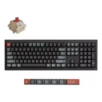 Mehaaniline täissuuruses (100%) klaviatuur Keychron V6 Ultra 8K — QWERTY, Bluetooth, RGB LED, must