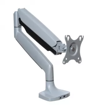 Monitor desk mount ART RAMM L-35HD 17–45-tollistele ekraanidele, gaasivedru, klamber, USB-C ja USB-A, kuni 27 kg