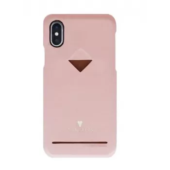 VixFox kaardipesaga tagakest iPhone X/XS jaoks — roosa kaitseümbris kaarditaskuga