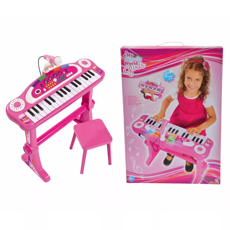Laste püstklaviatuur Simba-Dickie My Music World Girls (roosa) — elektrooniline mänguklaviatuur lastele