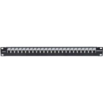 Intellinet Patch Panel, Cat6, UTP, 24 Port, 1U, Locking Function, Top Entry Punch Down, Must