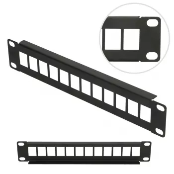 Patch panel Extralink 12-pordiline UTP 10-tolline metallkorpuses, must