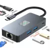 TB-adapteri jaotur USB C (7in1) HDMI USB SD/tf RJ45 (2500 Mbps) PD