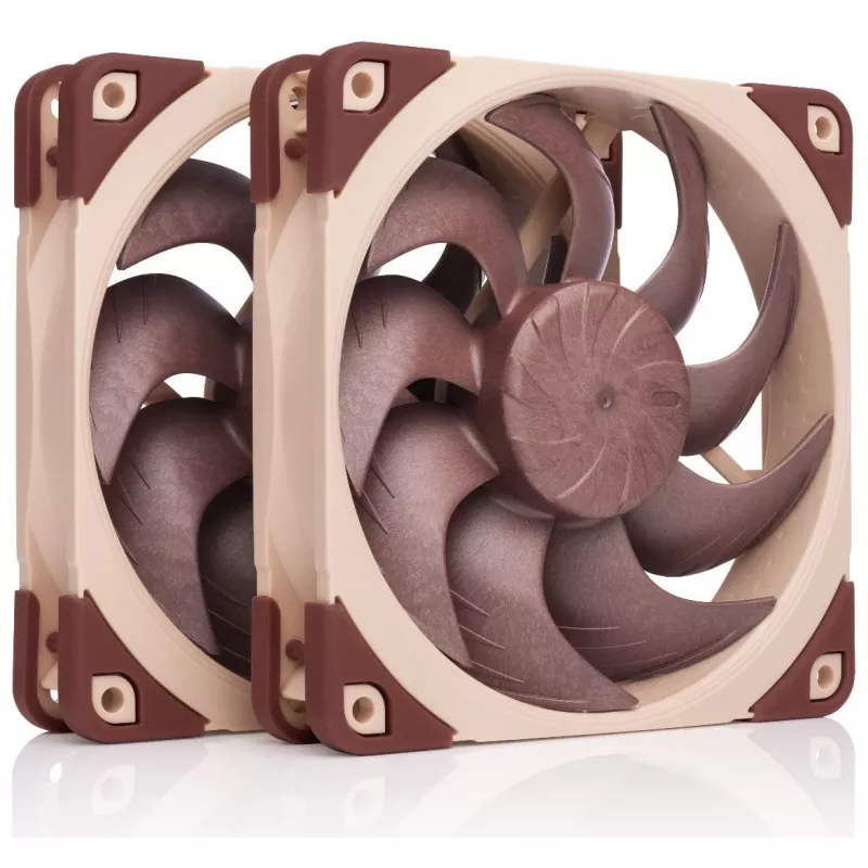 Arvutikorpuse ventilaator Noctua NF-A12X25 G2 PWM SX2-PP 120 mm, 12 V, 1800 p/min, 107,3 m³/h, SSO-laager, 2 tk pakendis, beež