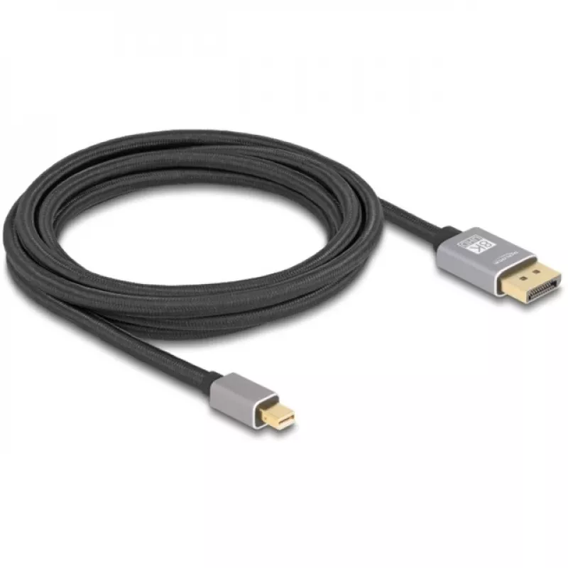 Delock - DisplayPort-kaabel - Mini DisplayPort (M) DisplayPort (M) - DisplayPort 1,4 - 3,0 m - Toetab 8K 60 Hz - Must, Hall (81093)