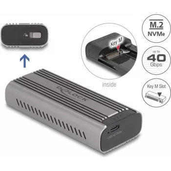 SSD-korpus DeLOCK 42029 USB USB-C 40 Gbps M.2 NVMe PCIe jaoks