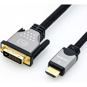 Video kaabliadapter ROLINE 11.04.5873 5m HDMI DVI Must Silver