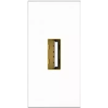 Kindermann Konnect flex 45 click - Modulaarne Faceplate-Snap-In - USB 2.0 Type A - Valge, RAL 9010