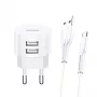Laadija usams XTXLOGT18TC05 2x USB-pordi ja integreeritud USB‑C kaabliga, 2,1A väljund