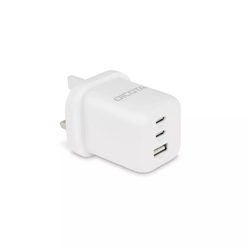 Dicota toiteplokk - kompaktne, GaN - 65 W - 5 A - PD 3.0 - 3 väljundporti (2 x USB-C, USB)