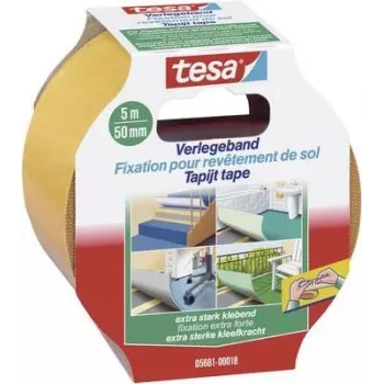 Kinnitusteip Tesa 5681, pikkus 5 m, laius 50 mm, pruun/valge