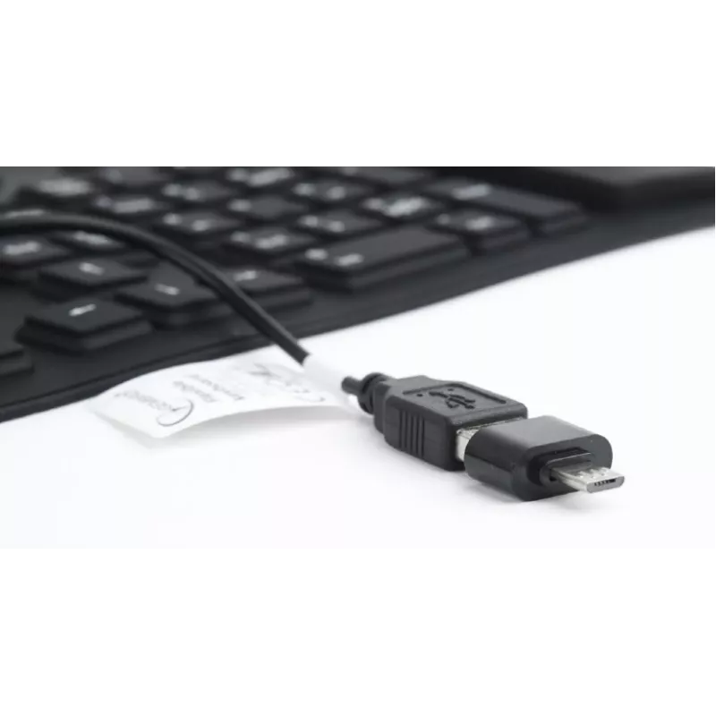 Silikoonklaviatuur USB+PS/2 must