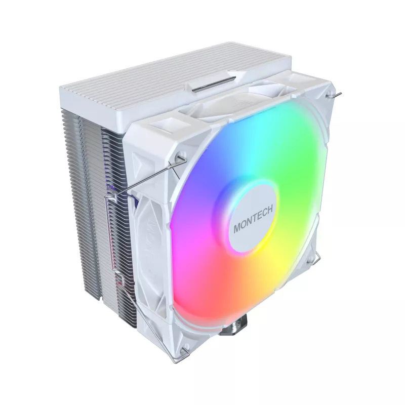 Õhkjahuti Montech NX400 ARGB 120 mm valge — 270 W TDP, FDB, 156×74×120 mm