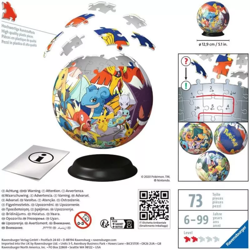 Ravensburger Pokemon 3D pusle 72 tk Multifilm