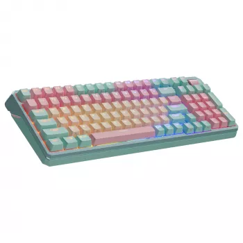 Klaviatuur Cooler Master MK770 mehaaniline, USB + RF juhtmevaba + Bluetooth, QWERTY prantsuse, 99 klahvi, RGB, türkiissinine