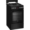 Eraldiseisev pliit BEKO FSM52331DBDS, gaasipliit 4 põletiga (2900/2000/2000/1000 W), elektriahi 60 L, 60 cm, energiaklass A, must