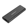 SSD-korpus QOLTEC 50312 Must ühele M.2 SATA kettale, USB USB-C (USB 2.0 / 3.2 Gen 1)