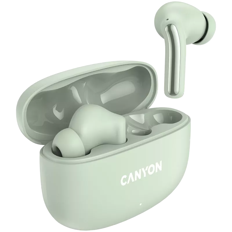 Canyon TWS-9 CNS-TWS9G Kõrvaklapid – True Wireless – Bluetooth 5.4 – In-Ear – 6h + 30h tööaeg – USB-C laadimiskarp – Puutetundlik juhtimine – Roheline