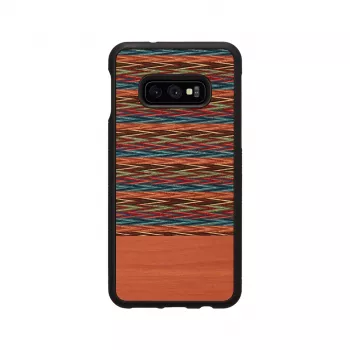 Nutitelefoni ümbris man and wood Samsung Galaxy S10e jaoks — pruun ruuduline musta äärisega