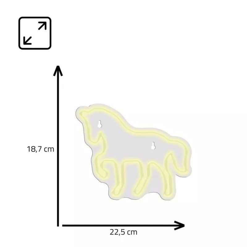 LED-neoonsilt MANTA SNL103WH — hobusemotiiv, valge