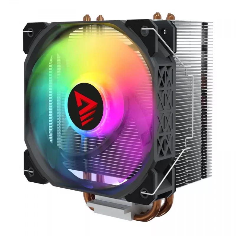 Protsessori õhkjahuti SAVIO SAVGCOVORTEXX2ARGB 4 soojustoruga, 120 mm ARGB-ventilaator, must