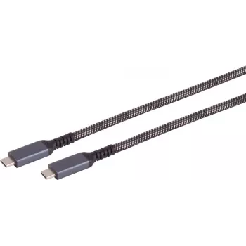 USB-kaabel S/CONN 14-75007 USB 3.2 Gen 2 2m USB C Must Valge