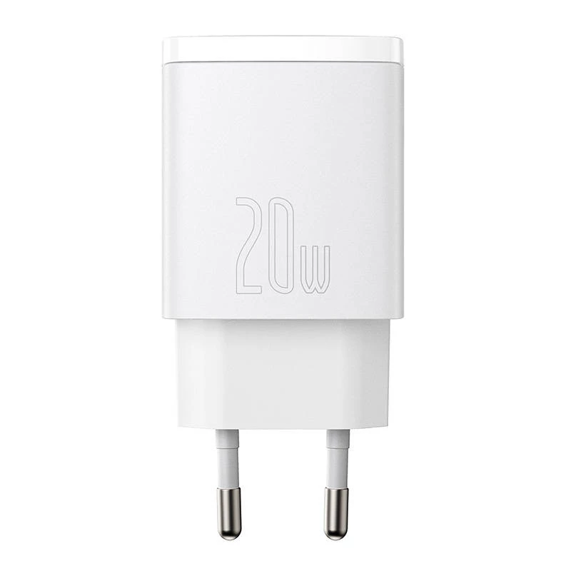 Seinalaadija Baseus Compact 1x USB-A + 1x USB-C 3A, kompaktne reisilaadija