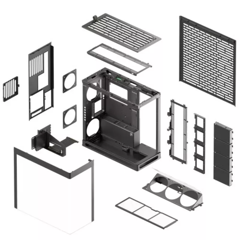 HAVN HS 420 VGPU arvutikorpus, Midi-Tower, E-ATX, karastatud klaas, PCIe 5.0 tõstekaabel - must