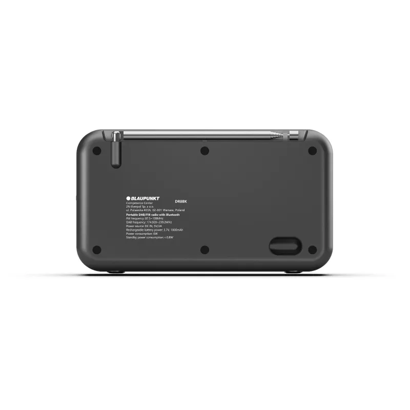 Raadiokell BLAUPUNKT DR8BK — digitaalne äratuskell FM/DAB+-ga, Bluetooth 5.3, 2 W, 1800 mAh, USB-laadimine, must