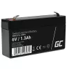 UPS aku roheline Cell AGM13, suletud pliiaku VRLA 6 V 1,3 Ah, 290 g, must