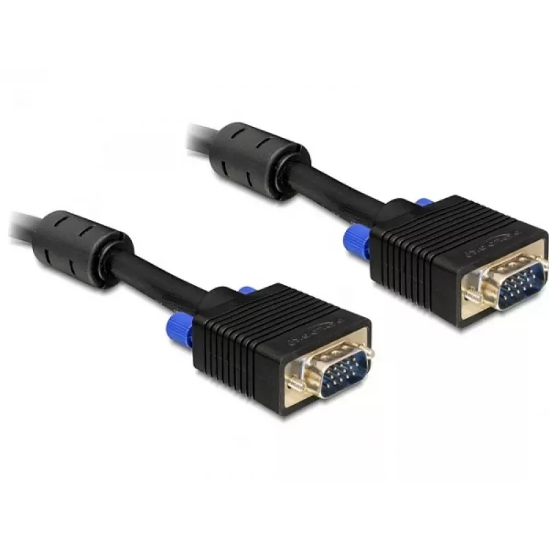 VGA-kaabel DeLOCK 5 m, VGA (D-Sub) Must, 82559